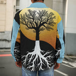 Yin Yang Tree Of Life Print Men's Shirt Jacket
