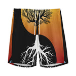 Yin Yang Tree Of Life Print Men's Sports Shorts