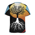 Yin Yang Tree Of Life Print Men's Athletic T-Shirt