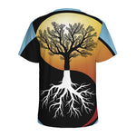 Yin Yang Tree Of Life Print Men's Sports T-Shirt