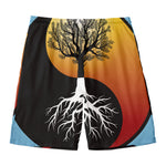Yin Yang Tree Of Life Print Men's Swim Trunks