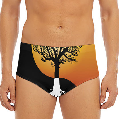 Yin Yang Tree Of Life Print Men's Triangle Swim Briefs
