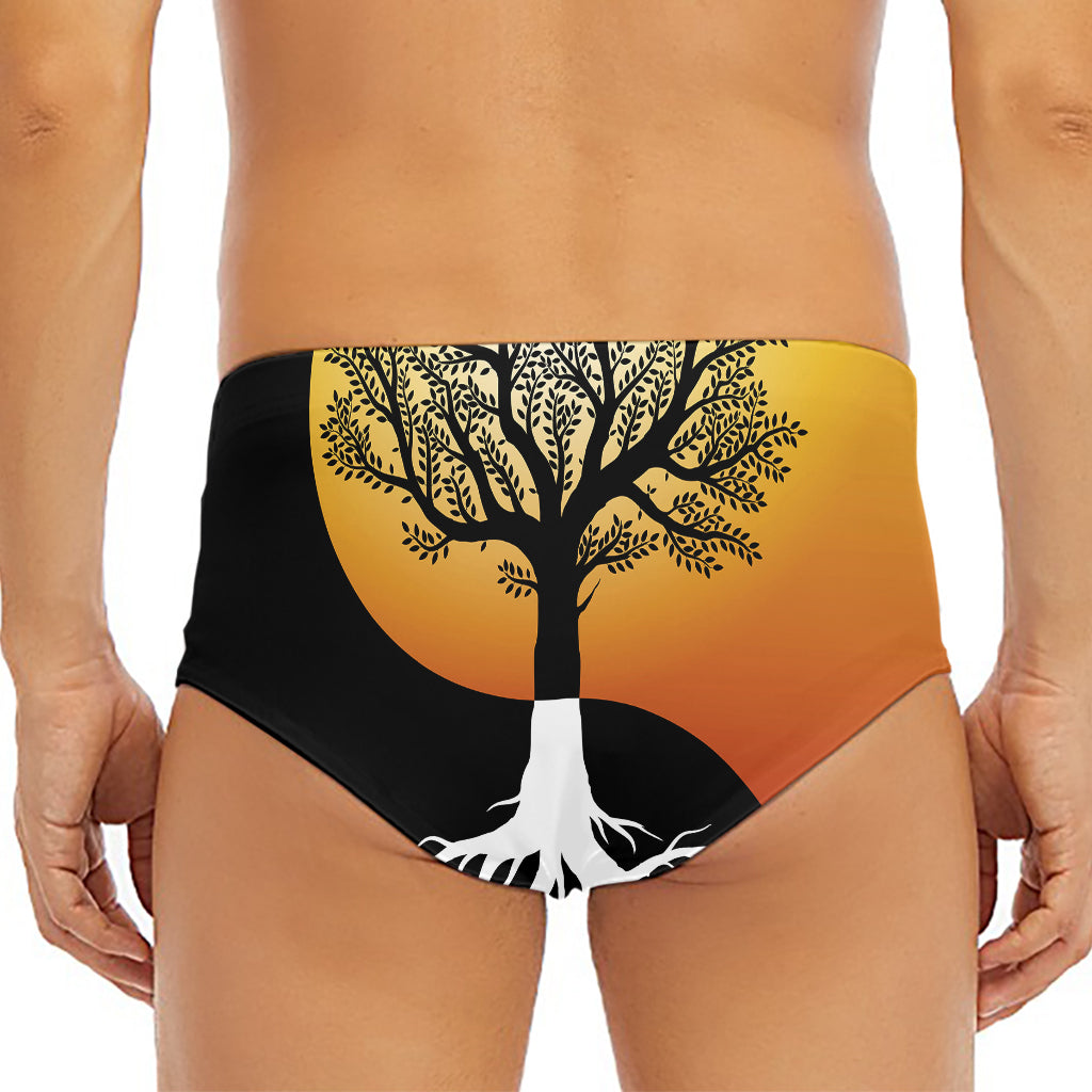 Yin Yang Tree Of Life Print Men's Triangle Swim Briefs