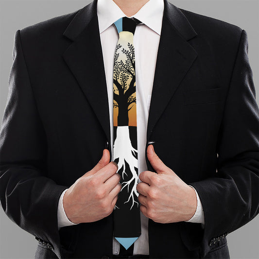 Yin Yang Tree Of Life Print Necktie