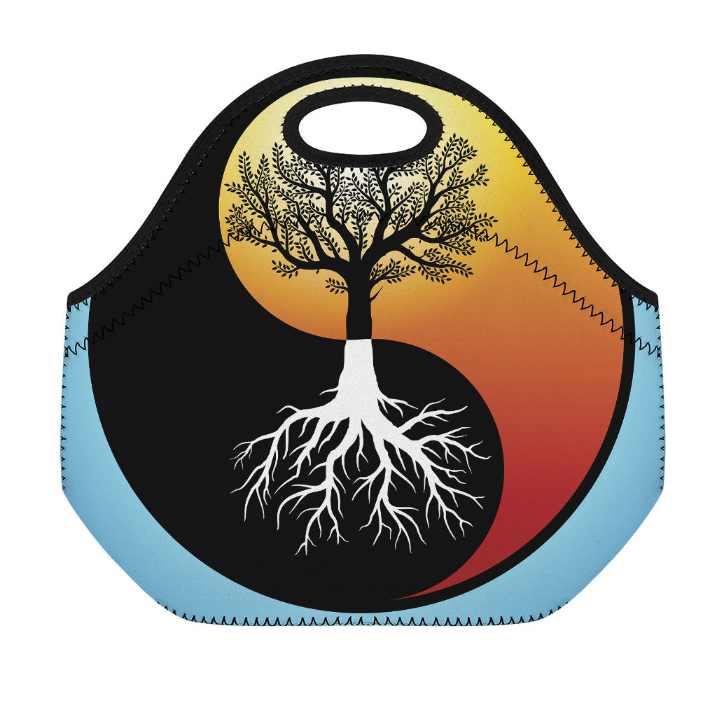 Yin Yang Tree Of Life Print Neoprene Lunch Bag