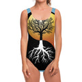 Yin Yang Tree Of Life Print One Piece Swimsuit