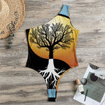 Yin Yang Tree Of Life Print One Shoulder Bodysuit