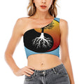 Yin Yang Tree Of Life Print One Shoulder Crop Top