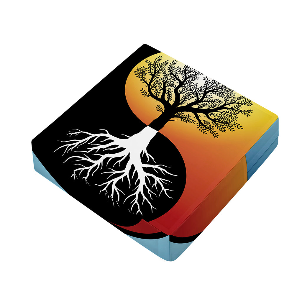 Yin Yang Tree Of Life Print Outdoor Seat Cushion Cover