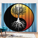 Yin Yang Tree Of Life Print Pencil Pleat Curtains