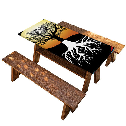 Yin Yang Tree Of Life Print Picnic Table Cover