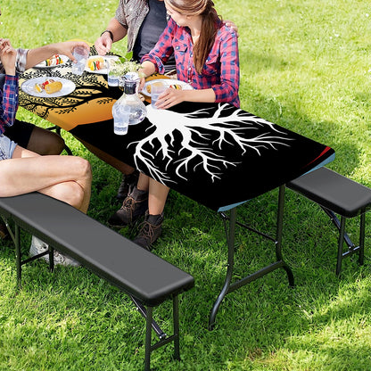 Yin Yang Tree Of Life Print Picnic Table Cover