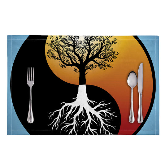 Yin Yang Tree Of Life Print Placemat