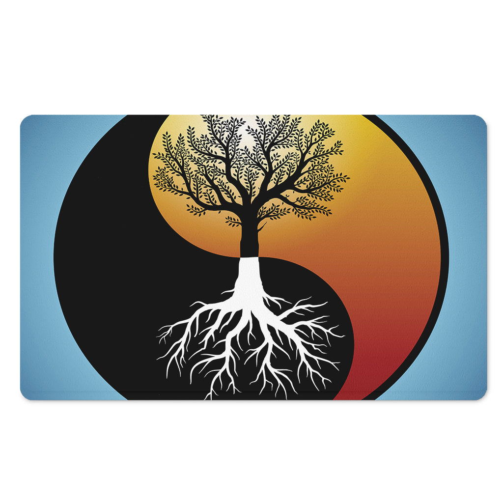 Yin Yang Tree Of Life Print Polyester Doormat