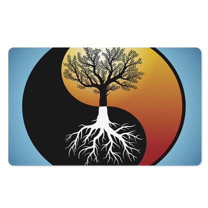 Yin Yang Tree Of Life Print Polyester Doormat