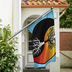 Yin Yang Tree Of Life Print Polyester Flag