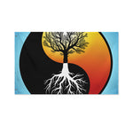 Yin Yang Tree Of Life Print Polyester Flag