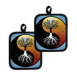 Yin Yang Tree Of Life Print Pot Holders