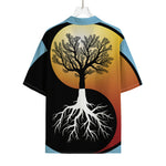 Yin Yang Tree Of Life Print Rayon Hawaiian Shirt