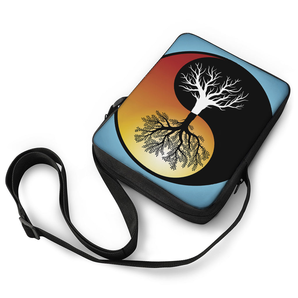 Yin Yang Tree Of Life Print Rectangular Crossbody Bag