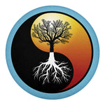 Yin Yang Tree Of Life Print Round Blanket