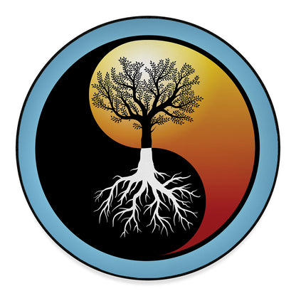 Yin Yang Tree Of Life Print Round Floor Mat