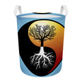 Yin Yang Tree Of Life Print Round Laundry Basket