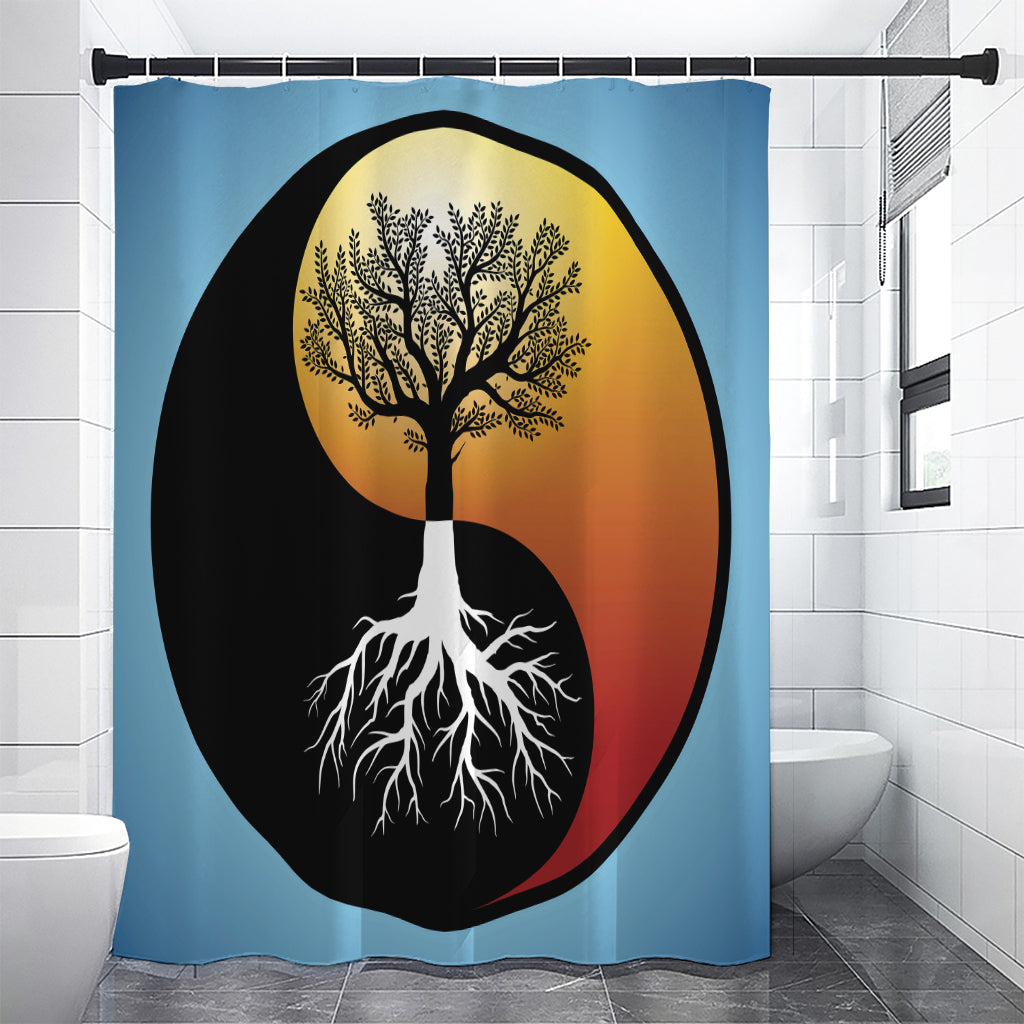 Yin Yang Tree Of Life Print Shower Curtain