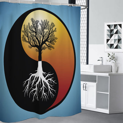 Yin Yang Tree Of Life Print Shower Curtain