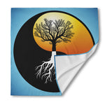 Yin Yang Tree Of Life Print Silk Bandana