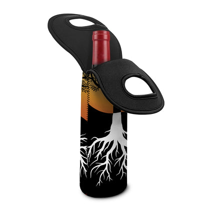 Yin Yang Tree Of Life Print Single Neoprene Wine Tote