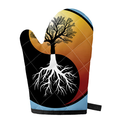 Yin Yang Tree Of Life Print Single Oven Mitt