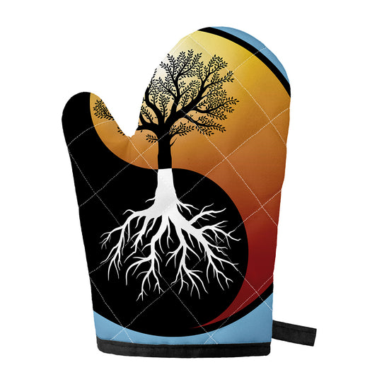 Yin Yang Tree Of Life Print Single Oven Mitt