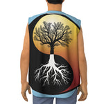 Yin Yang Tree Of Life Print Sleeveless Baseball Jersey