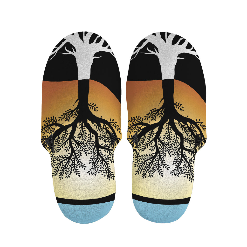 Yin Yang Tree Of Life Print Slippers