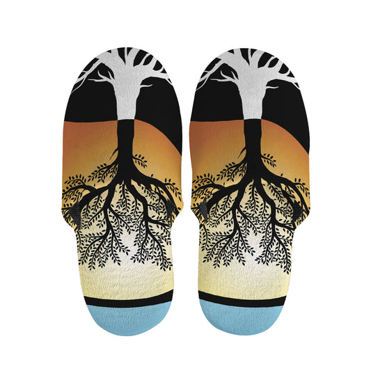 Yin Yang Tree Of Life Print Slippers