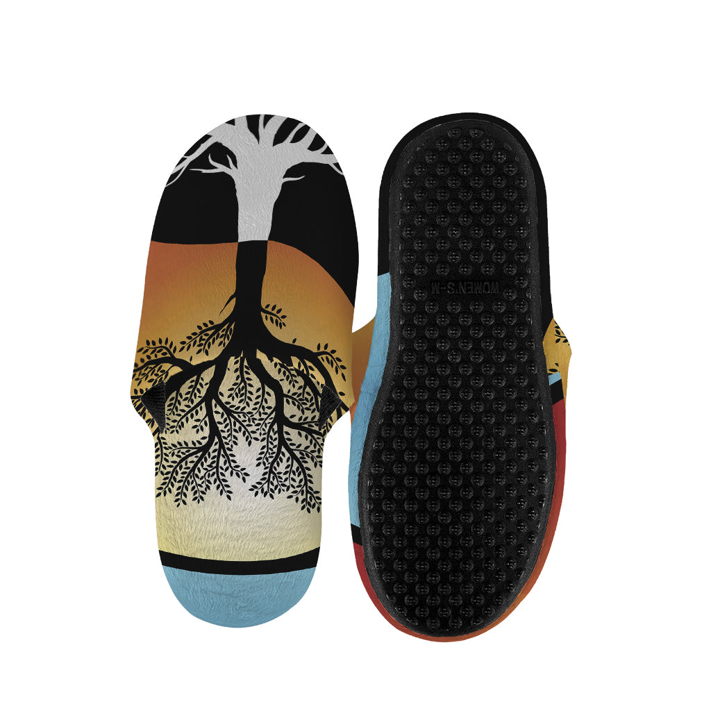 Yin Yang Tree Of Life Print Slippers