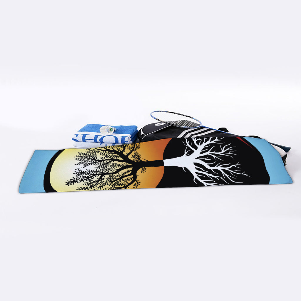 Yin Yang Tree Of Life Print Sports Towel