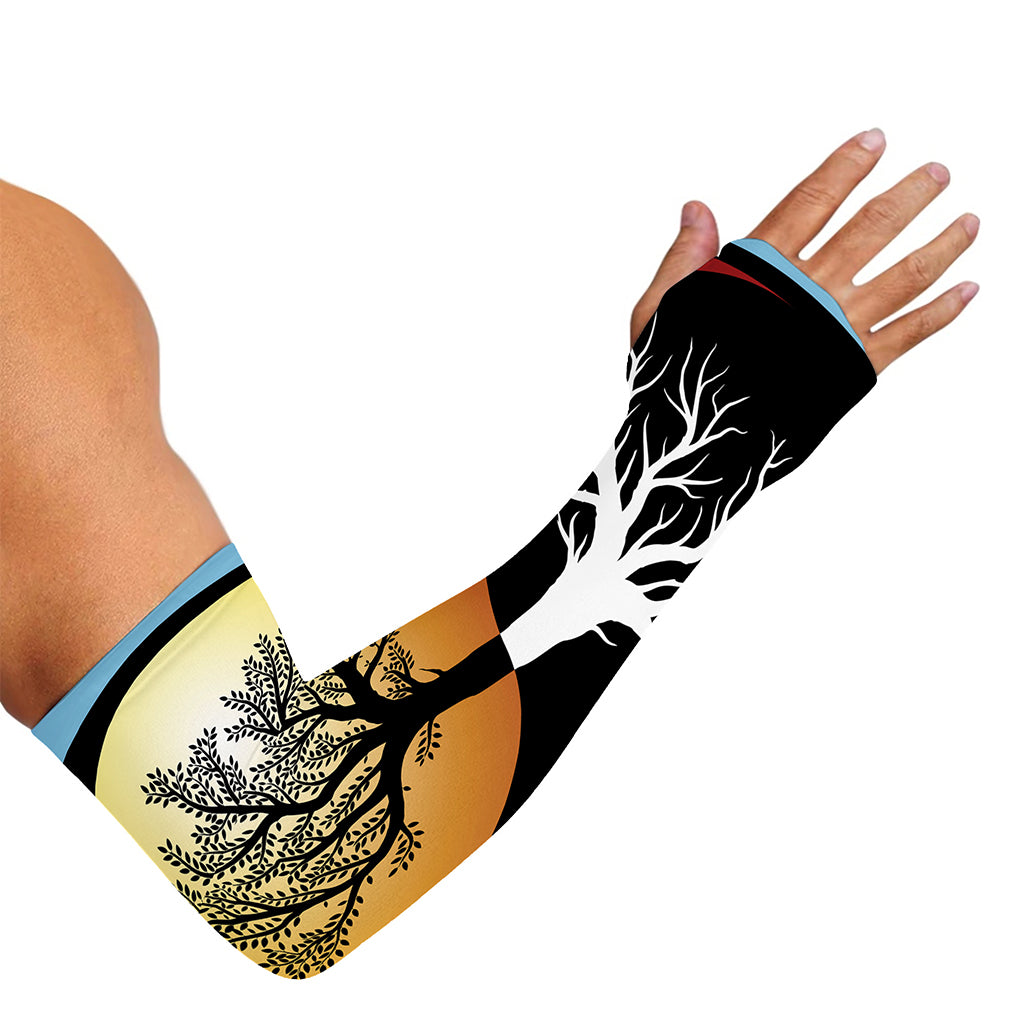 Yin Yang Tree Of Life Print Sun Protection Arm Sleeves