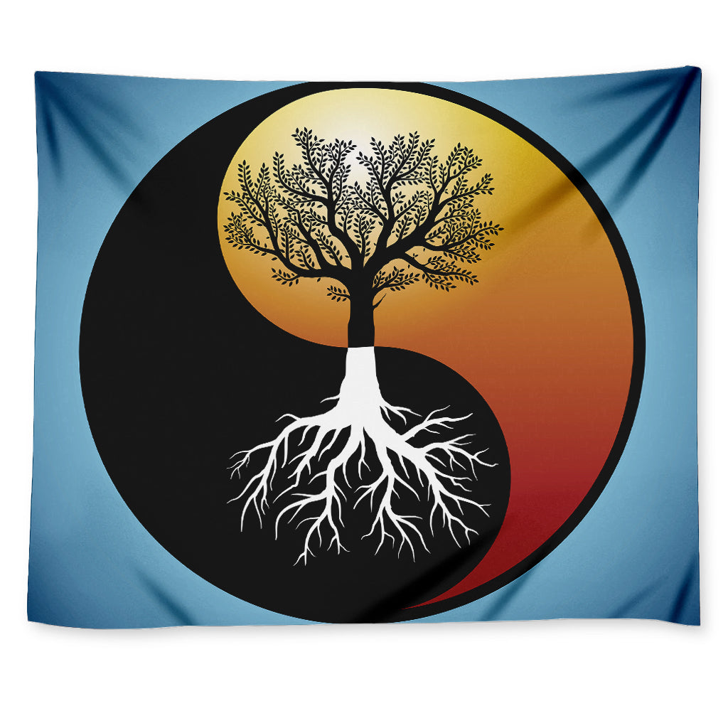 Yin Yang Tree Of Life Print Tapestry