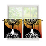 Yin Yang Tree Of Life Print Tier Curtains