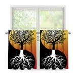 Yin Yang Tree Of Life Print Tier Curtains