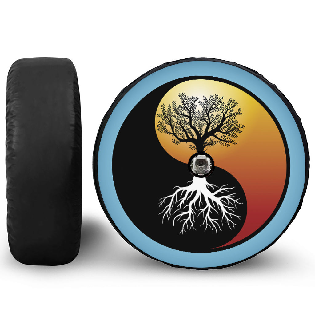 Yin Yang Tree Of Life Print Tire Cover With Camera Hole