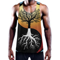 Yin Yang Tree Of Life Print Men's Workout Tank Top