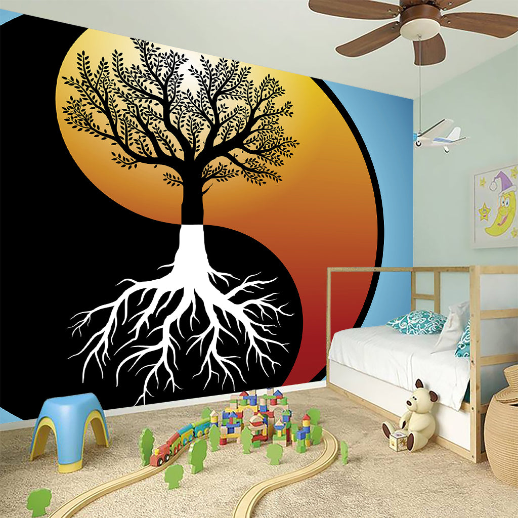 Yin Yang Tree Of Life Print Wall Sticker