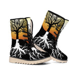Yin Yang Tree Of Life Print Winter Boots