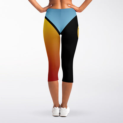 Yin Yang Tree Of Life Print Women's Capri Leggings