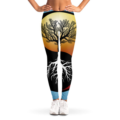 Yin Yang Tree Of Life Print Women's Leggings