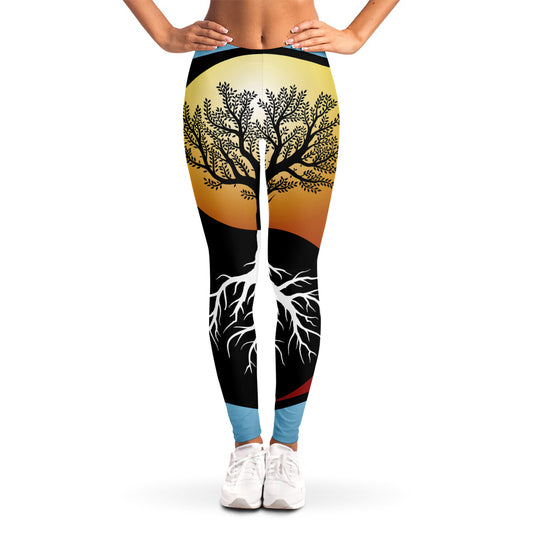 Yin Yang Tree Of Life Print Women's Leggings