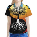 Yin Yang Tree Of Life Print Women's Polo Shirt